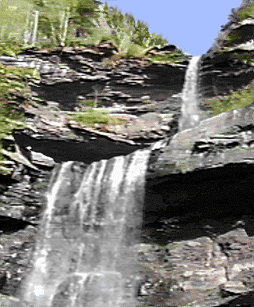 KAATERSKILL FALLS -- 

                                 
           To him in the love of Nature holds
                                        
       Communion with her visible forms,
                                     
                She speaks a various lanuage;...

                                              
                             

                          THANATOPSIS
 
                       
                      William Cullen Bryant